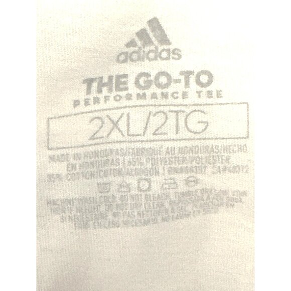 Adidas White Long Sleeve Shirt 2XL Blue Logo Street Style Athletic Tee Top - Picture 6 of 8